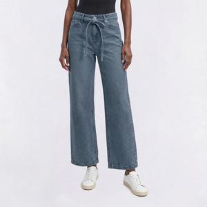 Womens Royalty Wide Leg Jeans with Tie Belt